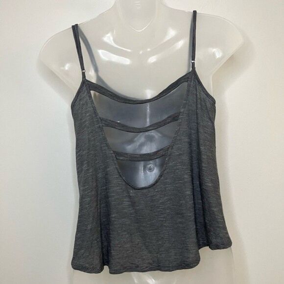 Aeropostale Gray Striped Open Back Tank Top Size XS - Picture 2 of 4